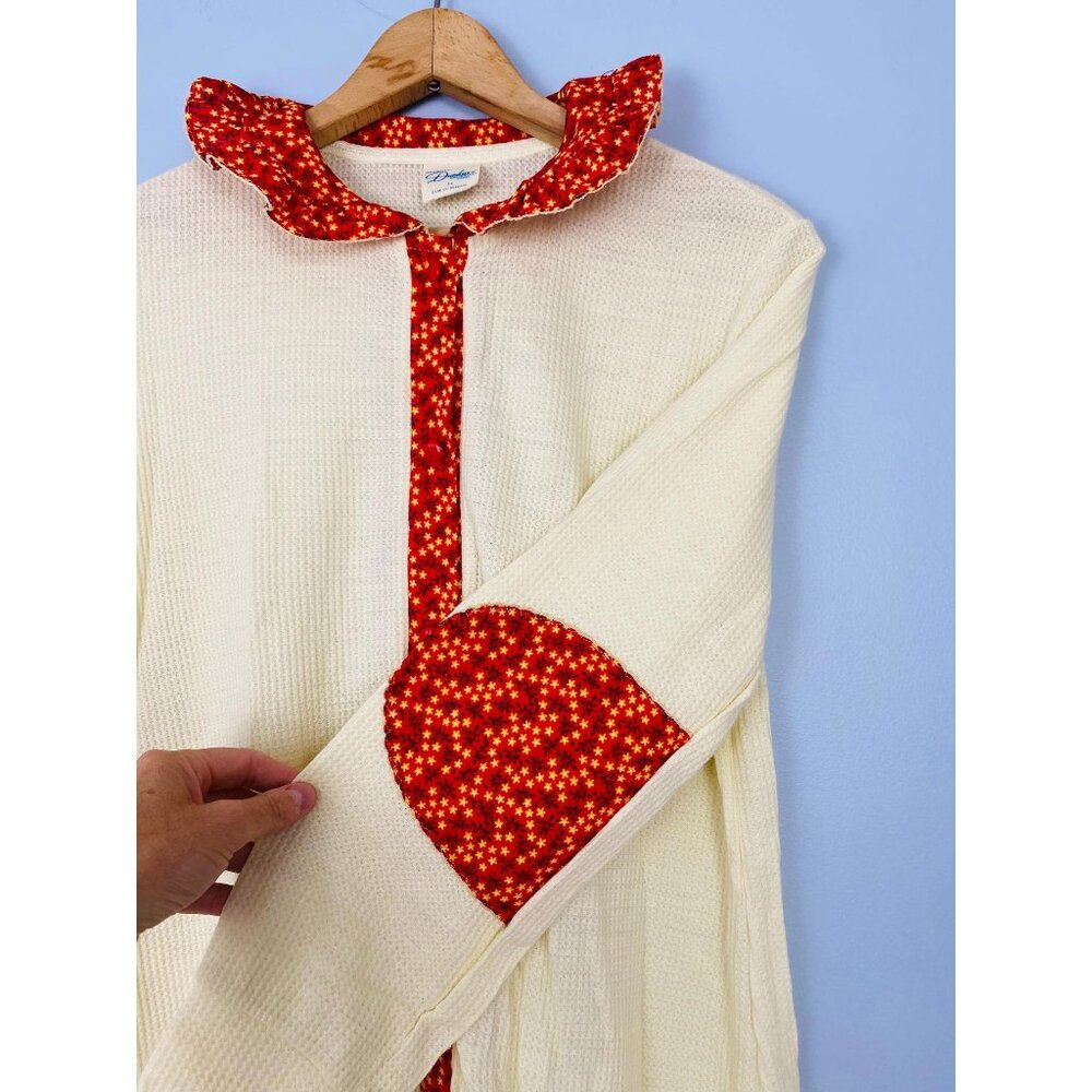Vintage Dutchess Individually Yours 1970s Long Sleeve Thermal Nightgown Size S